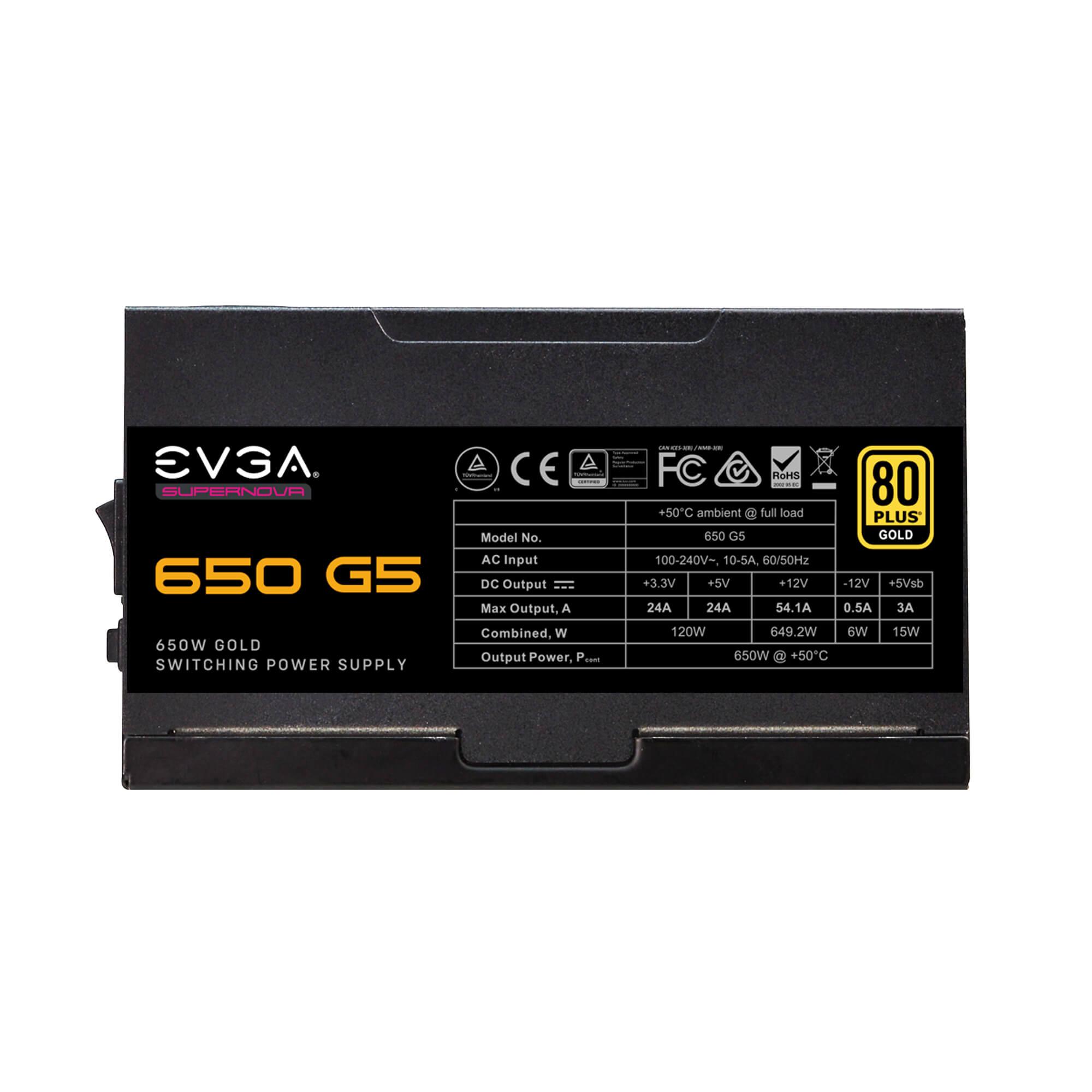 Fuente de Poder EVGA SuperNOVA 650 G5, 80 Plus Gold 650W, Modular - Todo Geek