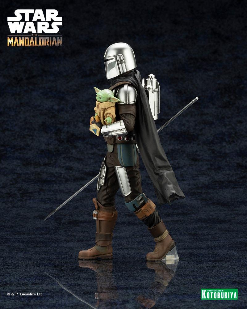 Kotobukiya - Star Wars: The Mandalorian - ARTFX+ Mandalorian & Grogu with Beskar Staff - Todo Geek