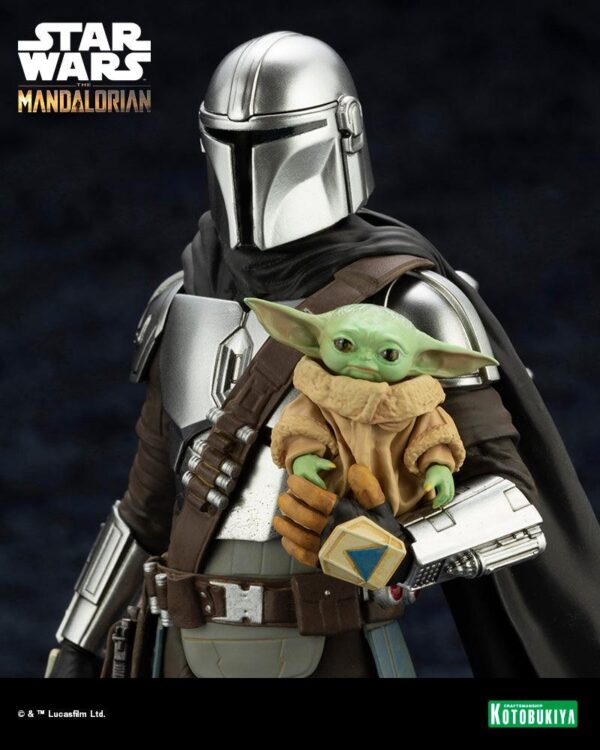 Kotobukiya – Star Wars: The Mandalorian – ARTFX+ Mandalorian & Grogu with Beskar Staff - Imagen 11