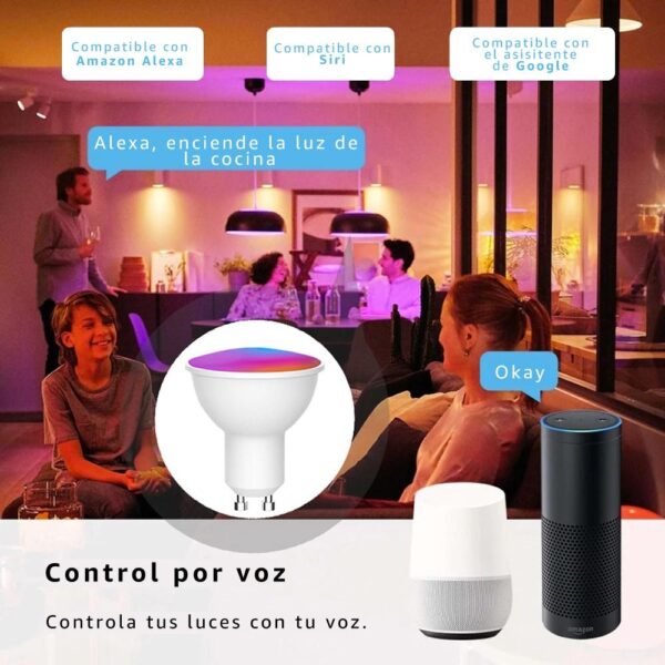 Led Inteligente WIFI Alexa y Google GU10 4W - Todo Geek