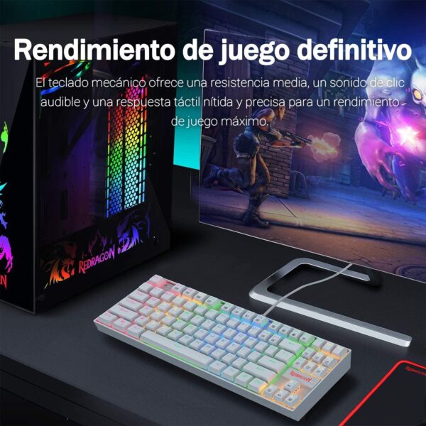 Teclado Mecánico Redragon Kumara K552 Blanco RGB SW Outemu Blue (Español) - Todo Geek