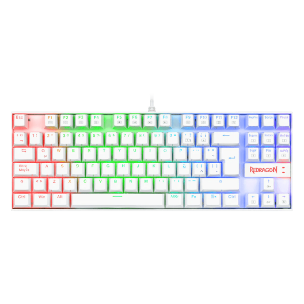 Teclado Mecánico Redragon Kumara K552 Blanco RGB SW Outemu Red (Español) - Todo Geek